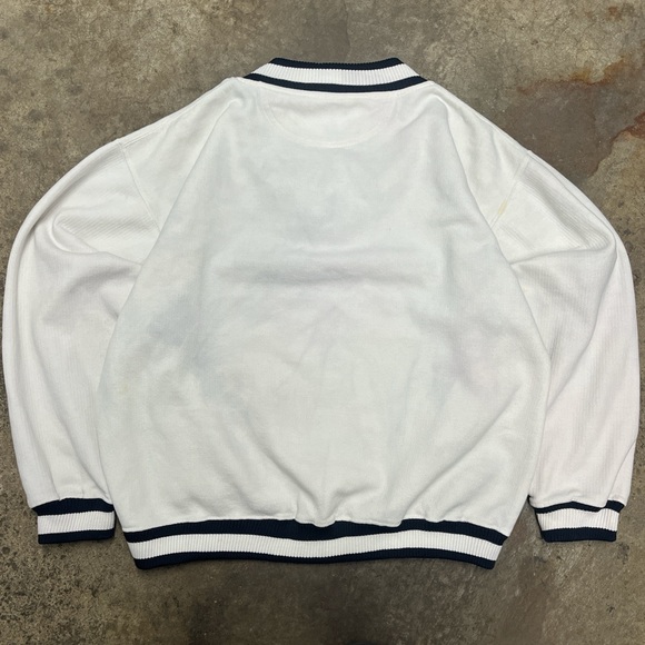 Vintage Pluma Sweatshirt Women’s Large White Navy Streetwear Heavyweight Casual - Picture 2 of 8